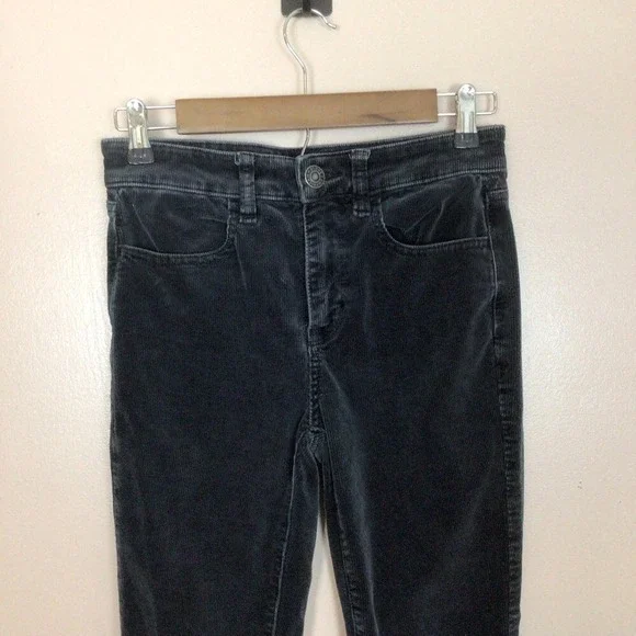 SALE Women's American‎ Eagle Super Stretch Black High Rise Corduroy Jegging - Picture 3 of 11